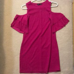 Magenta off the shoulder dress